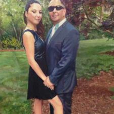 12" x 14" Oil on canvas COMMISSION "Husband and wife" Original oil painting by Sharon Bignell